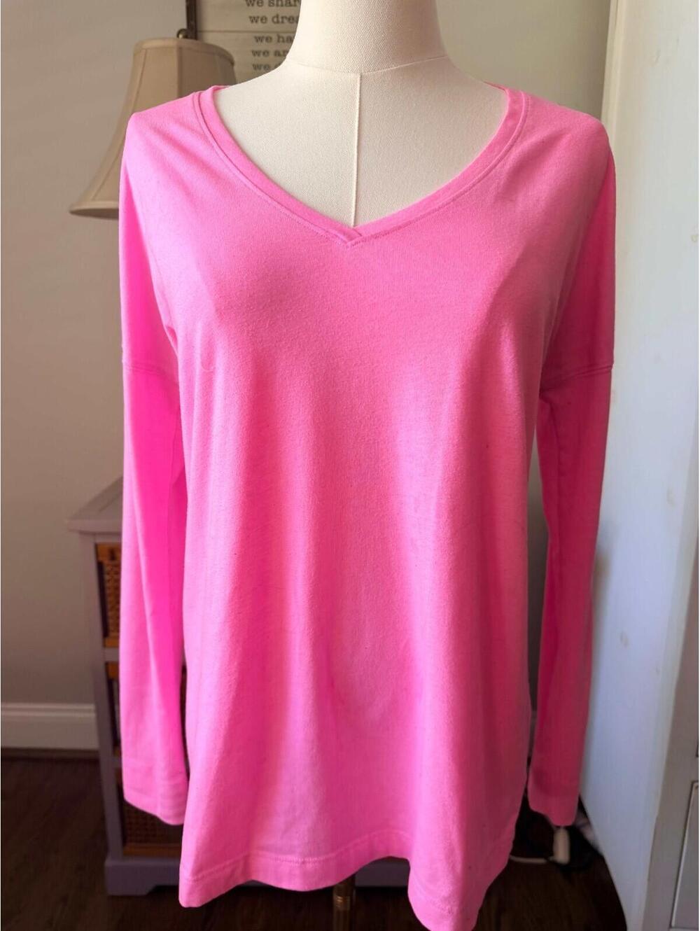 Lilly Pulitzer Etta Long Sleeve Top In Prosecco Pink SIZE XS (runs big)